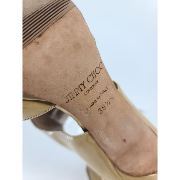 Jimmy Choo Vintage Yellow Cuff Open Toe Stiletto Heels Size 38.5 Retail $850 - Picture 7 of 7